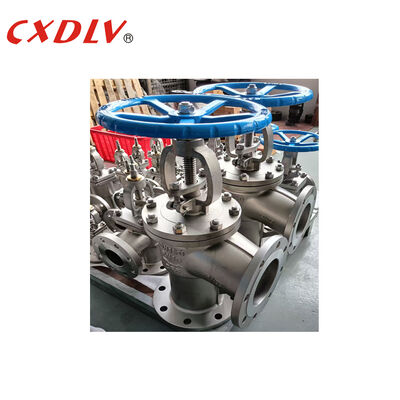 Cast Steel Flanged Angle Globe Valve with Manual Handwheel, Marine Service