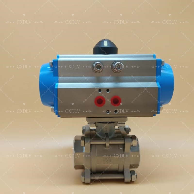 Ηλεκτρική/πνευματική βαλβίδα σφαιρικής ανοξείδωτης χάλυβας με σπείρωμα - σύνδεση NPT, δίπλευρη βαλβίδα σφαιρής