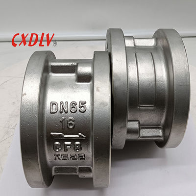 Ατσάλι από ανοξείδωτο χάλυβα 304 Wafer Double Disk Check Valve Pn16